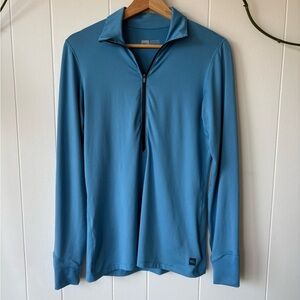 MEC Blue Half-Zip Long Sleeve Shirt | Size Small